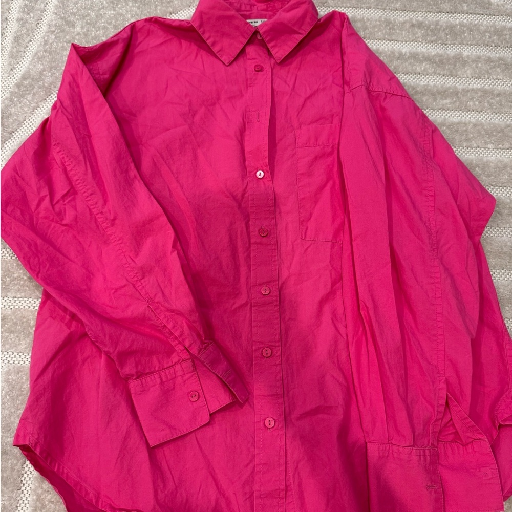 Stradivarius Pink Collared Shirt